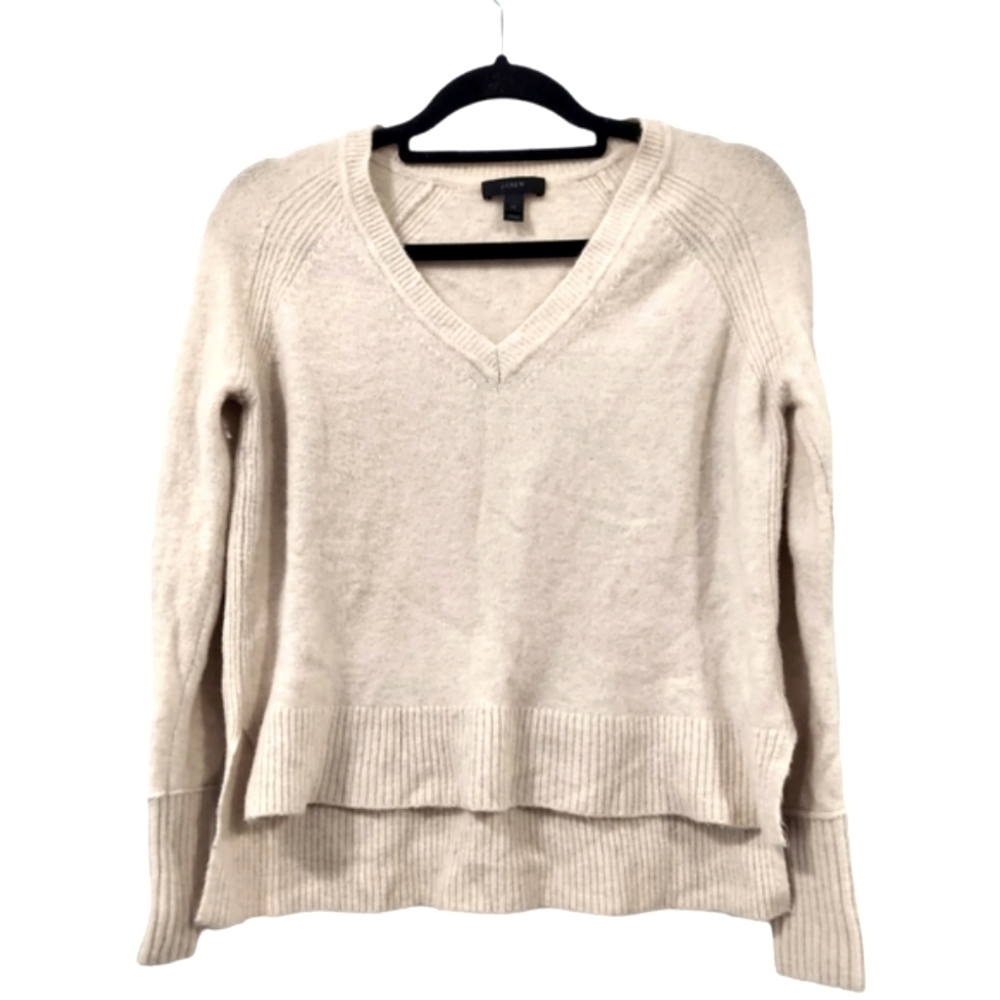 J.Crew Hi-Low V-Neck Sweater -Alpaca/Merino Wool Blend Size XS